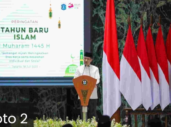 Pj Gubernur, Heru Budi Hartono saat memperingati tahun baru Islam.(foto dok pemprov)