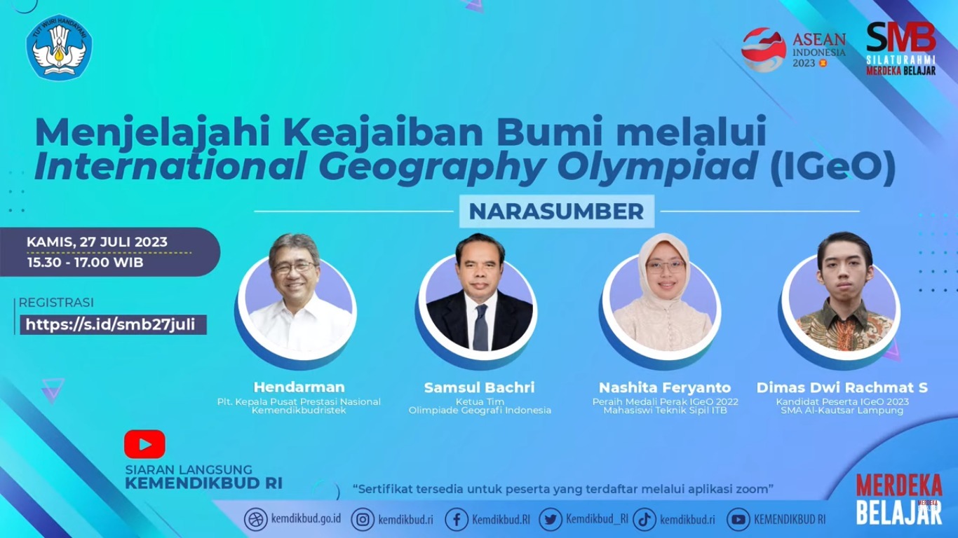 Indonesia siap menjadi tuan rumah pelaksanaan International Geography Olympiad (IGeO), yakni kompetisi geografi Internasional yang diadakan setiap tahun untuk siswa sekolah menengah atas. 