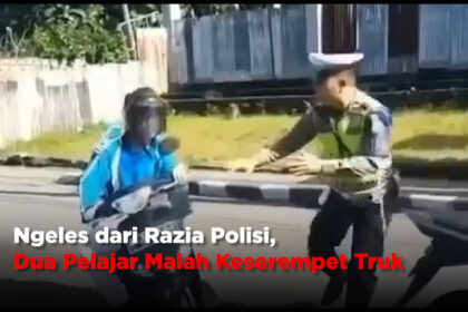 Ngeles dari Razia Polisi, Dua Pelajar Malah Keserempet Truk