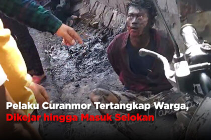 Pelaku Curanmor Tertangkap Warga, Dikejar hingga Masuk Selokan