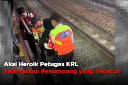 Viral Aksi Heroik Petugas KRL Selamatkan Penumpang yang Terjatuh