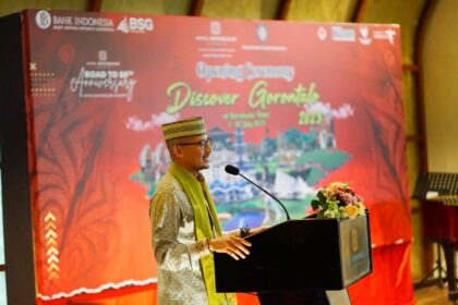 Menparekraf Sandiaga Uno saat membuka Discover Gorontalo. di Hotel Borobudur Jakarta.