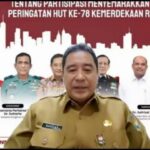 Direktur Jenderal (Dirjen) Politik dan Pemerintahan Umum, Bahtiar dalam gelaran webinar bertema 'Sosialisasi Surat Edaran Menteri Sekretaris Negara Tentang Partisipasi Menyemarakkan Kegiatan HUT Kemerdekaan RI ke-78', Senin (31/7). Foto: Yudha Krastawan/IPOL.ID