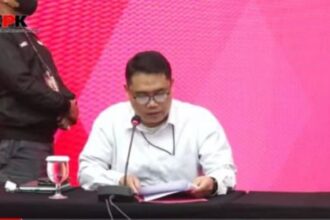 Direktur Penyidikan KPK Brigjen Asep Guntur Rahayu dalam jumpa pers di Gedung Merah Putih KPK, Jakarta Selatan, Kamis (6/7). Foto: Live streaming YT KPK RI