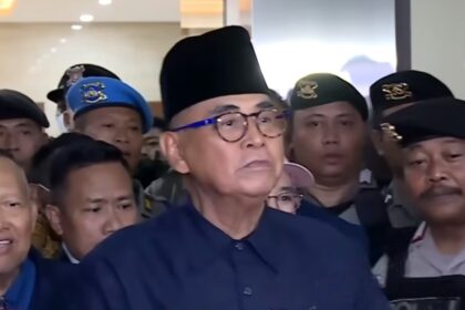 Panji Gumilang usai diperiksa Bareskrim Polri. Foto: ipol.id