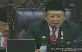 Ketua Majelis Permusyawaratan Rakyat Republik Indonesia (MPR RI) Bambang Soesatyo (Bamsoet) menyinggung soal status MPR yang tidak lagi menjadi lembaga tertinggi negara.