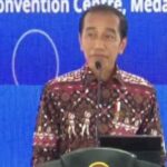 Presiden Joko Widodo saat menghadiri acara Pengukuhan DPP GAMKI Tahun 2023-2026 di Medan, Sumatera Utara, Sabtu (19/8/2023).  Foto/ANTARA