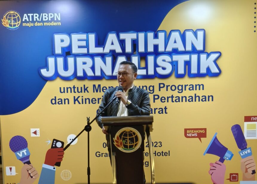 Indra Gunawan, sebagai keynote speech "Pelatihan Jurnalistik" yang berlangsung di Grand Mercure, Bandung, Jawa Barat, Selasa, 1 Agustus 2023. Foto/BPN