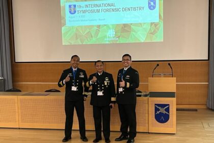 TNI Angkatan Laut (AL) mengirimkan tiga delegasi dalam sebuah Simposium bertaraf internasional bertajuk “19 th International Symposium Forensic Dentistry” di Munich Medical Academy Bundeshwehr Jerman. Foto: Dispenal