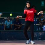 Petenis Banjarnegara (Jawa Tengah), Khoirunnisa Wulan melesat ke semi final putri Kelompok Umur (KU) 16 DETEC Junior 2023.