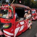 Peluncuran konvoi Bajaj Kemerdekaan di Kantor PGN Pusat, Jakarta, (17/8).