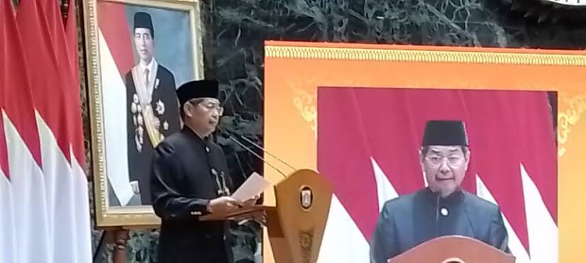 Ketua Majelis Kaum Betawi (MKB), Marullah Matali di salah satu acara di Balai Agung.(foto dok pemprov)