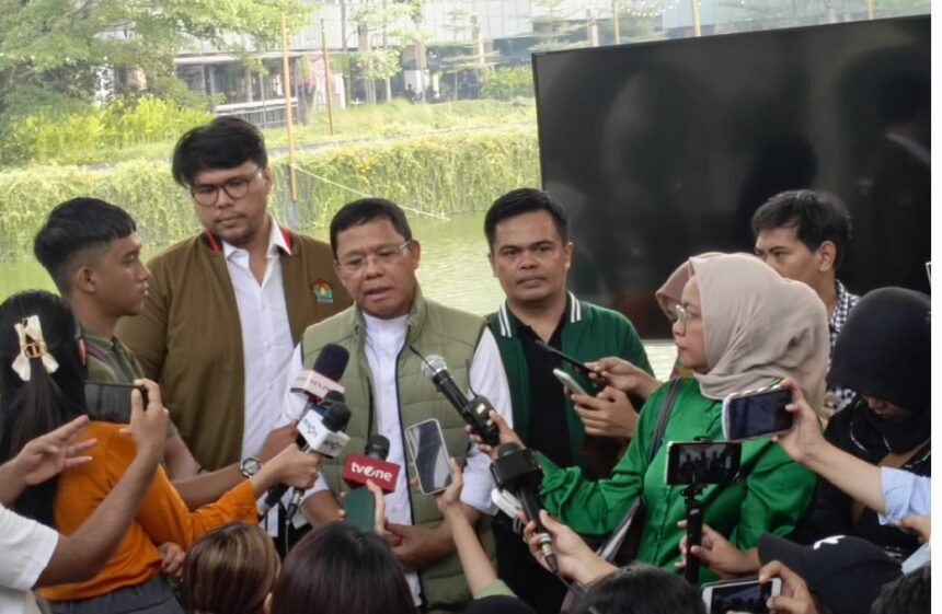 Mardiono dalam diskusi bertajuk ‘Jurnalis Ngopi Bareng Ketum PPP H Muhamad Mardiono‘, bertempat di Dion Senayan Park, Jakarta Pusat, Rabu (23/8/2023).