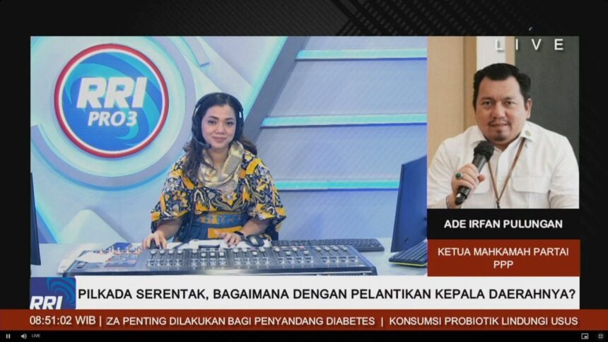 Ketua Mahkamah Partai Persatuan Pembangunan (PPP), Ade Irfan Pulungan dikutip dalam sebuah wawancara dengan radio pemerintah, Sabtu (26/8). Foto: Tangkapan layar