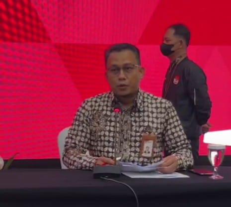 Kepala Bagian Pemberitaan KPK, Ali Fikri dalam jumpa pers di Gedung Merah Putih, Jakarta, 7 Juli 2023. Foto: Live streaming official_kpk (instagram)