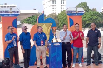 Pawai trofi FIBA World Cup 2023 di Lapangan Banteng, Jakarta Pusat, Jumat (4/8/2023). FOTO/IPOL