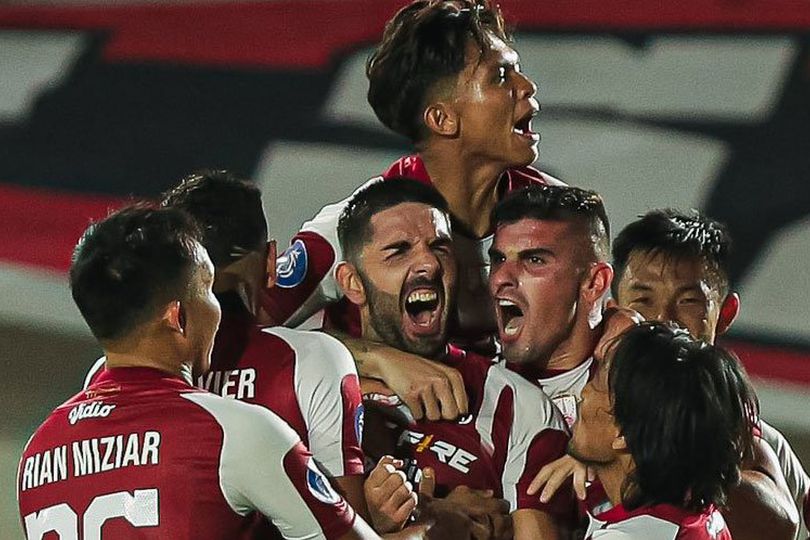 Skuat Persis Solo merayakan gol Diego Bardanca ke gawang Bali United, Sabtu (19/8/2023) (c) Dok. Persis Solo