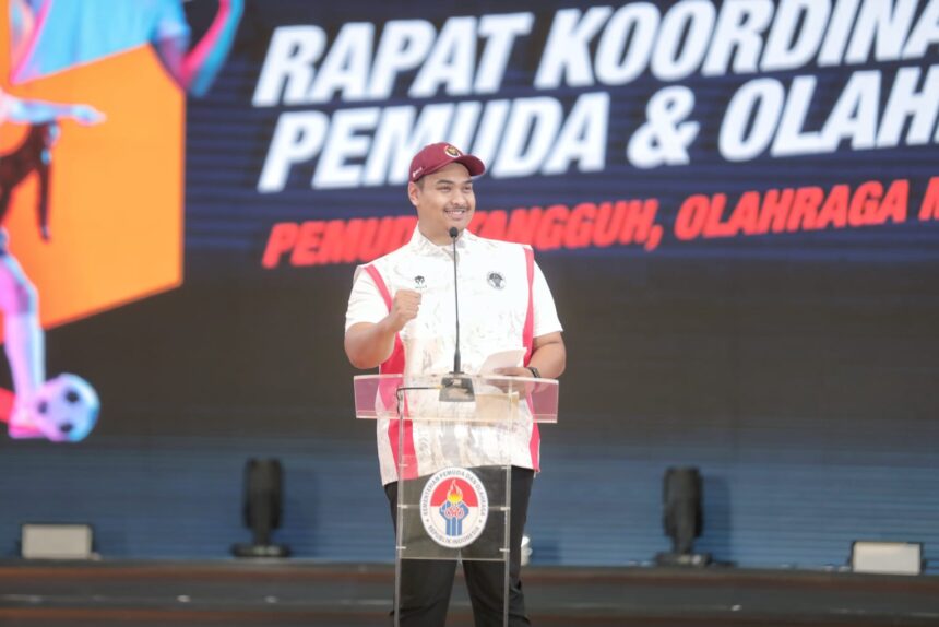 Menteri Pemuda dan Olahraga Republik Indonesia Dito Ariotedjo ingin Rapat Koordinasi Nasional (Rakornas) Pemuda dan Olahraga 2023 menjadi ajang untuk menguatkan pembangunan nasional. Rakornas ini digelar untuk pertama kalinya. Foto/kemenpora