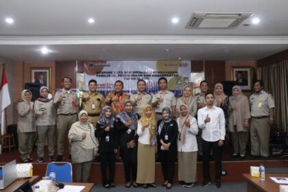 Ekspose DIP4T dipimpin langsung Kepala BPN Kota Depok Indra Gunawan yang dihadiri Kepala Sub Bidang Pengelolaan P4T BPN Joko Wiyono, Kepala Bidang Penataan dan Pemberdayaan Kanwil BPN Jawa Barat Juarin Jaka Sulistyo, Kepala Bidang Pengendalian dan Penanganan Sengketa Kanwil BPN Jawa Barat Wikantadi Kasumbogo, Kepala Seksi Landreform Kanwil BPN Jawa Barat Fitria dan jajaran BPN Kota Depok. Foto: BPN