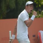 Andalan Indonesia, Justin Barki (23 tahun) berhasil melangkah ke final tunggal pekan pertama ITF World Tennis Tour Men's 25K di hard court Victoria Park, Hongkong. Foto/ist