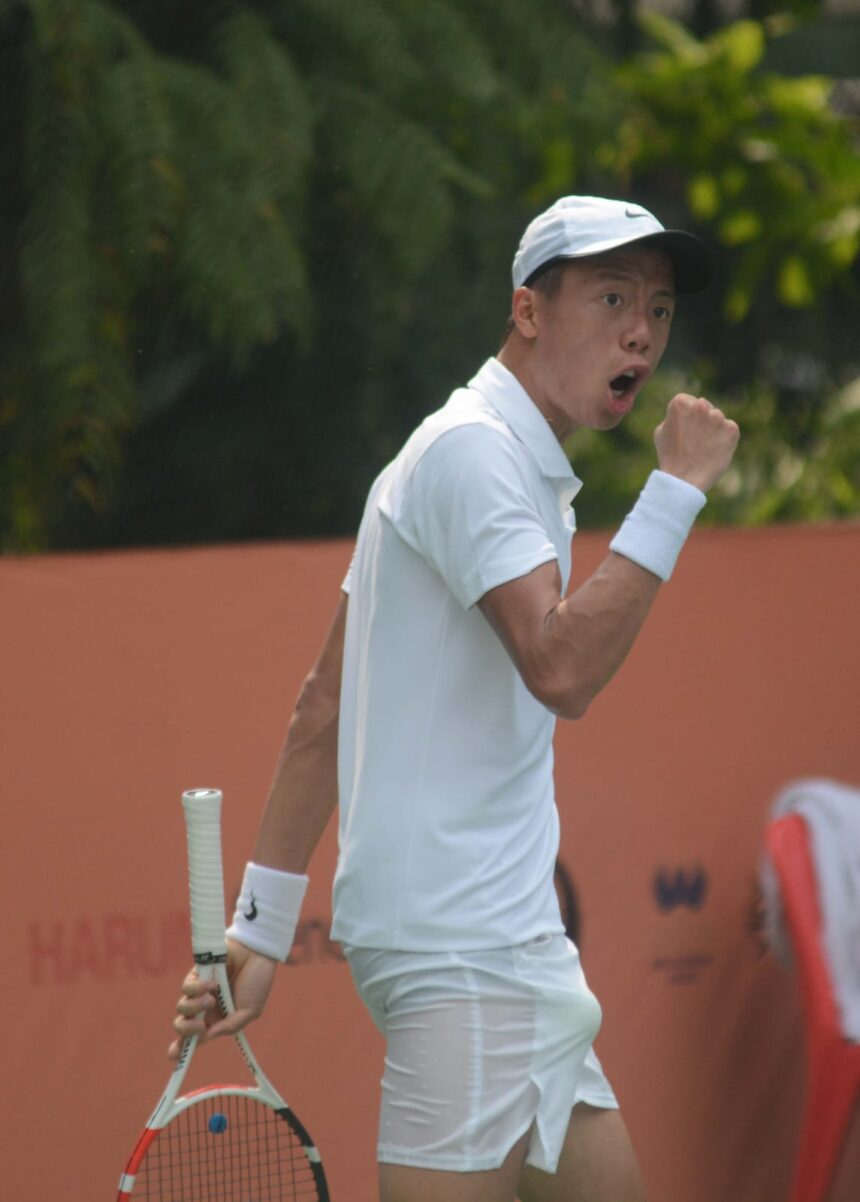 Andalan Indonesia, Justin Barki (23 tahun) berhasil melangkah ke final tunggal pekan pertama ITF World Tennis Tour Men's 25K di hard court Victoria Park, Hongkong. Foto/ist