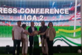 Acara press conference dan launching logo liga 2 di gedung Pegadaian, di kawasan Jakarta Pusat.(foto Sofian/IPOL.id)