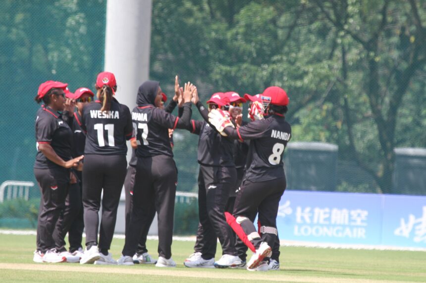 Timnas Cricket Putri Indonesia Rebut Kemenangan di Laga Perdana Asian Games 2022 Hangzhou. Foto/PCI