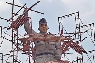 Patung Bung Karno di Kecamatan Banyuasin, foto: Twitter, @ARISPAJA