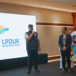 Menteri Pemuda dan Olahraga (Menpora) RI Dito Ariotedjo meluncurkan logo baru Lembaga Pengelola Dana dan Usaha Keolahragaan (LPDUK), di sela-sela kegiatan Talkshow IDEAFEST2023, Sabtu (30/9). Foto/lpduk