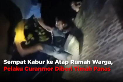 Sempat Kabur ke Atap Rumah Warga, Pelaku Curanmor Diberi Timah Panas