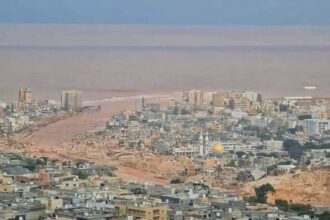 Tampak banjir Libya membunuh ribuan warga. Foto: ist