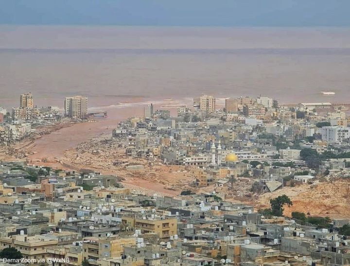 Tampak banjir Libya membunuh ribuan warga. Foto: ist