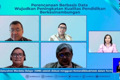 Tampak webinar Silaturahmi Merdeka Belajar (SMB) dengan tema “Perencanaan Berbasis Data Wujudkan Peningkatan Kualitas Pendidikan Berkesinambungan”, pada Kamis (14/9). Foto: Kemendikbudristek