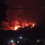 Sisi Utara Gunung Lawu saat malam hari foto: Twitter, @Jateng_Twit