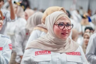 Sekretaris DPD Gerindra DKI Jakarta, Rany Mauliani di salah satu acara partai.(foto dok pribadi)