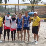 Tim putri voli pantai DKI 1 sukses mengalahkan Kaltim 2 dengan skor 2-0 pada babak Kualifikasi PON 2024 yang berlangsung di Padepokan Bola Voli Jenderal Kunarto, Sentul, Bogor, (25 /10). Foto/ipol/sol