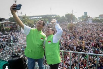 Pasangan bacapres Anies-Muhaimin saat acara di Sidoarjo, Jawa Timur.(foto dok pribadi)