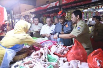 Suasana Wali Kota Jakarta Timur, M. Anwar melakukan inspeksi mendadak (sidak) harga pangan dan kualitas pangan di Pasar Rawamangun, Kelurahan Rawamangun, Kecamatan Pulogadung, Jakarta Timur, Selasa (24/10). Foto: Ist