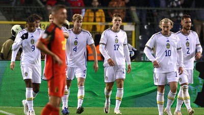 Laga Belgia vs Swedia dihentikan di jeda babak pertama. (REUTERS/YVES HERMAN)