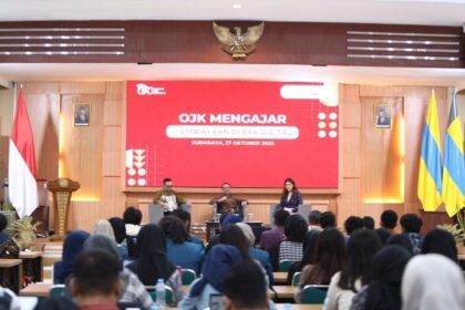 Otoritas Jasa Keuangan (OJK) kembali menggelar kegiatan “OJK Mengajar” dengan tema “Pembiayaan di Era Digital” di Universitas Airlangga (Unair), Jawa Timur. Foto: OJK
