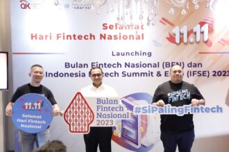 Tampak launching Bulan Fintech Nasional (BFN) dan The 5th Indonesia Fintech Summit & Expo (IFSE) 2023 di Jakarta, Jumat (10/11). Foto: OJK