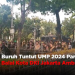 Demo Buruh Tuntut UMP 2024 Panas, Pagar Balai Kota DKI Jakarta Ambruk