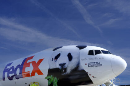 Panda raksasa tersebut ditemani ahli perawatan diterbangkan khusus dengan pesawat kargo dari “FedEx Panda Express”.