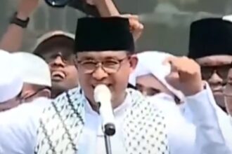 Capres Anies Baswedan saat aksi bela Palestina di Monas.(foto dok pribadi)