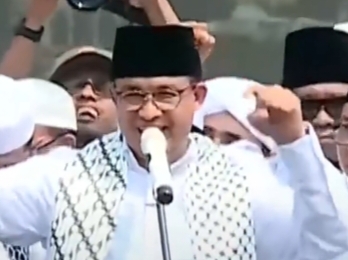 Capres Anies Baswedan saat aksi bela Palestina di Monas.(foto dok pribadi)