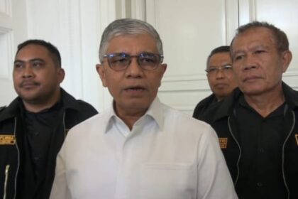Dewan Penasehat APJAPI, Mayjen TNI (Purn) Musa Bangun saat kegiatan pelaksanaan Pelantikan Pengurus Asosiasi Profesional Jasa Penagihan Indonesia (APJAPI) di Hotel Tribrata Darmawangsa, The Opus Grand Ballroom, Kebayoran Baru, Jakarta Selatan, Jumat (10/11) sekitar pukul 09.00 WIB.