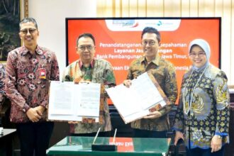 LPEI menjalin kemitraan strategis dengan Bank Pembangunan Daerah Jawa Timur Tbk (Bank Jatim) untuk memaksimalkan ekspor di Provinsi Jatim. Foto: LPEI