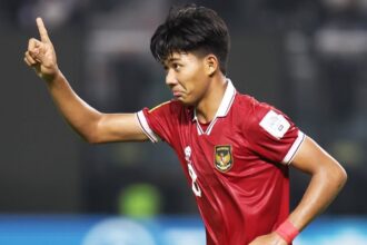 Gol perdana Timnas Indonesia di Piala Dunia U-17 2023 diciptakan oleh Arkhan Kaka pada menit ke-22. Foto: Twitter "X" Timnas Indonesia