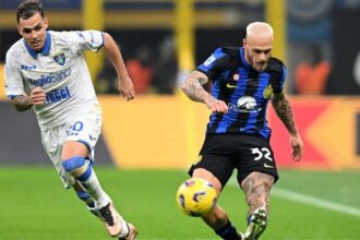 Hasil Inter vs Frosinone di Liga Italia. (Foto: REUTERS/DANIELE MASCOLO)