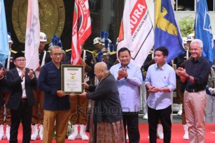 Kertas suara pilpres 2024 sudah diresmikan desaignya oleh KPU RI dan bakal segera dicetak.(foto dok KPU RI)